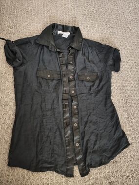 Charlotte Russe Black Button-Up Shirt